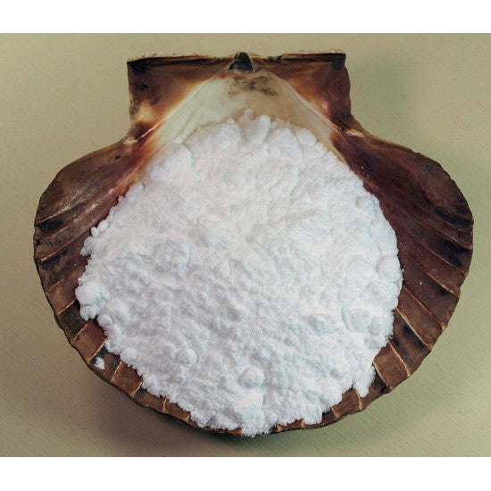 Basenbad Salz in Muschelschale präsentiert, zur Entschlackung durch die Haut, 200g empfohlen pro Vollbad