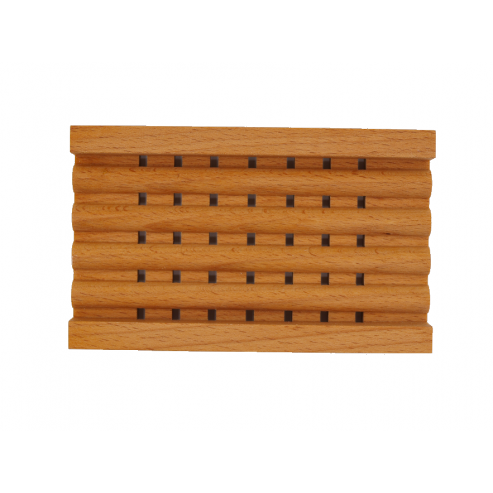Seifenschale aus Holz mit Rillen-Design - Seifenmeister.de