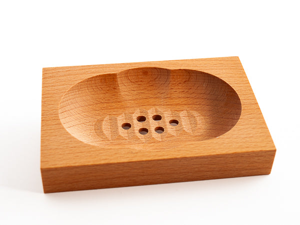 Seifenschale aus Holz mit Blumenmotiv