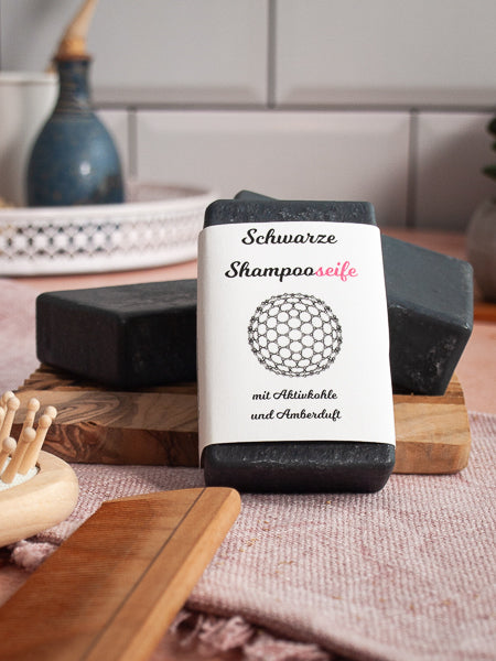 Shampooseife mit Aktivkohle & Reiskeimöl - Seifenmeister.de