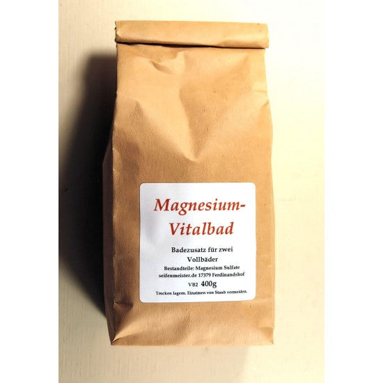 Magnesium Vitalbad in Tüte, 400g, entspannt Muskeln und lindert Krämpfe, leichtlösliche Magnesiumverbindung