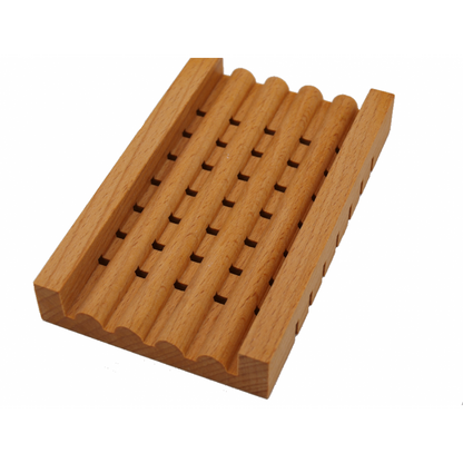Seifenschale aus Buchen-Holz - Schiene: Wasserablauf & Beständig gegen Feuchtigkei