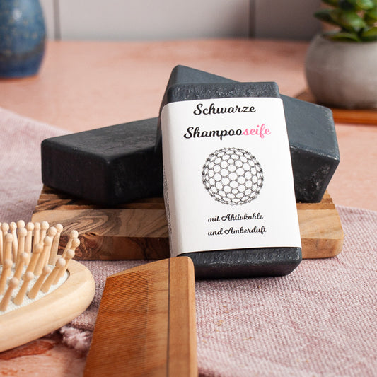 Shampooseife mit Aktivkohle & Reiskeimöl - Seifenmeister.de